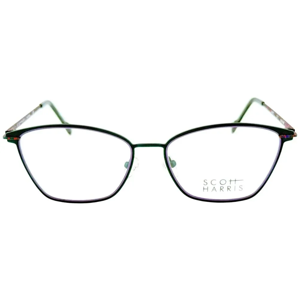 Scott Harris SH872 Womens Metal Eyeglass Frame C2 Mallard Grape  53-16 W Case